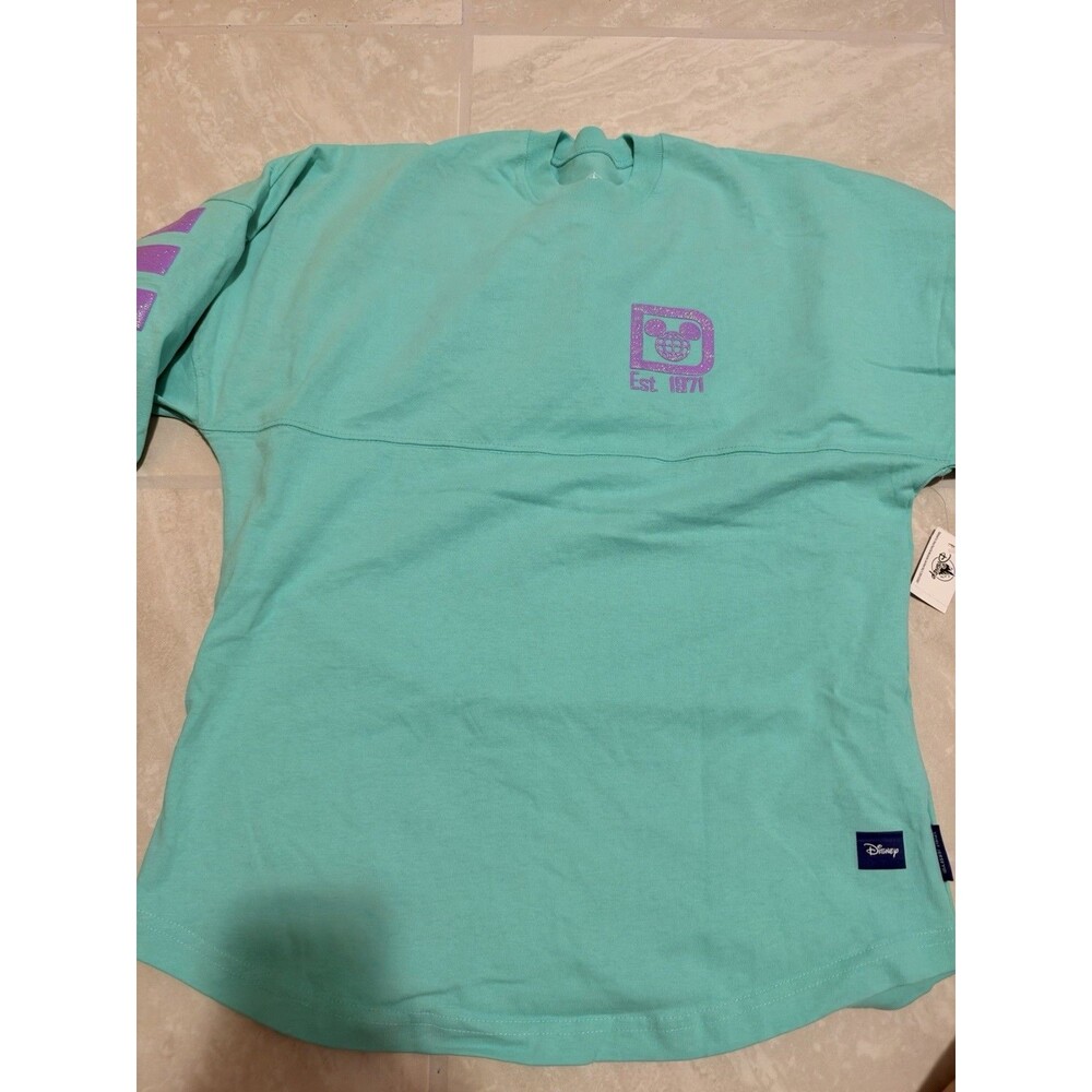 Disney Parks Walt Disney World Spirit Jersey XS Turquoise Purple Long Sleeve